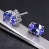 Dazzing Tanzanite Stud -oorbellen 4 6 mm Natural Tanzanite Gemstone oorbellen Solid 925 SILVER TANZANITE EARRING Kleine edelsteen Earrin250p