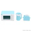 1 Ensemble 1:12 Dollhouse Mini Microwave Pain Maker Kettle Kitchen usfrection de cuisine Poll de cuisine Toy Dollhouse House Kitchen Accessory Model