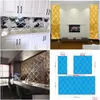 Wandstickers Acryl Mirror Sticker Decor 3d Home Dining Room Decoratie Zelfklevend Diamant aangepaste maat 210308 Drop levering Gard Dhulv