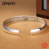 Zdadan 925 Bracelet de lettrage vintage en argent sterling 8 mm bracelet ouvert pour femmes pour femmes accessoires de bijoux de mariage 240408