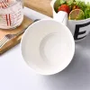 1000ml Large Letter Capacity Mug Breakfast Oatmeal Cup with Custom Pattern Simple White Salad Bowl