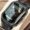 Montres New AMOLED Military Smart Watch Soutient Bluetooth Call Compass IP68 Pression artérielle Blood Oxygène Imperposé Men Sport Smartwatch