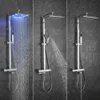 Skowll Salle de bain Fauce de douche Moup Mot à LED Pluie de pluie Set Rain Boucheur Boucheur COMBO AVEC POURCE, CHROME PORIÉE SK-9106