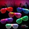 LED rave brinquedo 25/12/72 PC de óculos de LED 6 cores Light Up Glasses Shutter Shutter Glow in the Dark Glasses Neon Rave Plashing Sunglasses 240410