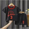 Giyim Setleri Yaz Çocuk Tshirt Seti Erkek Basketbol Giyim Baskılı Dijital Dijital Okul Öncesi Hızlı Kurutma Tank Toplu Giyim 312 Dhngl