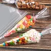 50/100/200 PCS Clear Cellophane Emballage Sac Sac à bonbon cône transparent pour le bricolage de fête d'anniversaire de mariage Sac pop-corn Plastique