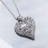 Heart Lovers Lab Diamond Anhänger Real 925 Sterling Silber Party Hochzeitsanhänger Kette Halskette für Frauen Braut Charme Schmuck 210304o