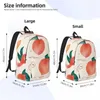 Stume da stoccaggio SCHOOLBAG Studente WaterColor Peach e lascia lo zaino per la scuola per borse per laptop per spalla