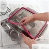 Other Dinnerware Stainless Steel Bento Lunch Box Container Reusable 5 Compartments Metal Meal-Prep Easy Open Leak Proof Sile Lids Dr Dhphq