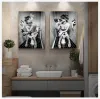 And Drinking Bathroom Picture Poster Black And White Painting Toilet Sexy Woman Man Canvas Prints Bar Girl Smoking