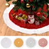 Sequined Christmas Tree Skirt Red/Silver/Gold/Pink 90/120cm Round Reusable Tree Blanket Creative Xmas Decorations for Home Party