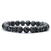 Bracelets de charme Men de mode bracelet perlé 8 mm Eyes Tiger Natural Lava Rock Stone Braclet Geométrie Hématite Braslet Braslet Bileklik Erkek