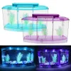 450 ml aquarium arylique avec 3 compartiments mini aquarium d'herbe à pêche 6 lumières LED Tube filtrage d'eau