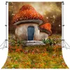 Fairy Tale Forest Photography Background Trees Grassland Mushroom Elves Baby Birthday Portrait Photocall Backdrop Photo Studio