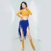 Traje de dança de barriga para mulheres para mulheres de inverno Mangas compridas top e saia curta Treinando roupas de treinamento da menina da menina da barriga oriental