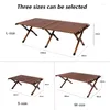 Camp Furniture Outdoor Beech Folding Table Camping Portable Solid Wood Egg Rolls Picnic BBQ