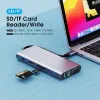 Hubs 11 в 1 USB C Hub Type C Adapter к 4K HDMICATAILE VGA RJ45 LAN ETHERNET SD/TF AUX 11 PORT DOCK Станция ПК Сплиттер ноутбука