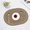 Masa Paspasları 4pcs Oval Placemats Dokuma Ramie Mat Slip Slip Olmayan Hızlı Kurutma Sofra Takımı İçecek Bardak Mutfak Aksesuarları