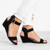 Summer Platform Sandals Fashion Women Sandal Wedges Shoes Casual Woman Peep Toe Black Causal sdc3 240328