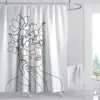 Vit duschgardin enkel konstlinje kvinnliga gardiner för kök vattentätt polyester badrumstillbehör badgardin kortina