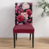 Vintage Rose Flower Bureau Chair Cover Spandex Chair Cover Elastic Druk Hotel Hotel Huwelijksstoelhoezen