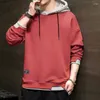 Erkek Hoodies Erkekler Sıradan Harajuku Hoodie Düz Renk Moda Giyim Üstler Pullover İlkbahar ve Sonbahar Sweatshirt 2024