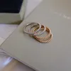 Haut de gamme de créateurs de marque Vancefe pour femmes Haute version Pearl Ring Womens 18K Rose Gold plaqué CNC Scarvered Senior Brand Logo Designer Bijoux