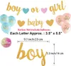 Boy Or Girl Banner with Baby Shower Party Decorations Gender Reveal Hung Bunting Pregnancy Announcement Gold Glitter Supplies