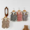 T-shirts 2024 New Baby Clothes Set Sleeveless Stripe Tee And Shorts 2Pcs Boys Tracksuit Waffle Girls Summer Clothing 0-3Y 240410