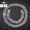 Neue Farbe 20mm Cuban Link Chains Halskette Mode HipHop Schmuck 3reihe Strasshälfte aus Halsketten für Männer T200113300W gefroren