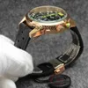 Watch Projektant mody Chronograph Sport Stopwatch Luxury Mężczyźni Stal nierdzewna Czarna gumowa gumowa Sapphire wielofunkcyjny kalendarz Wodoodporne zegarek na rękę