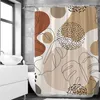 Cortina de ducha boho de tela abstracta Cortina de ducha molde de revestimiento y cortina de baño geométrica resistente al agua con ganchos con ganchos