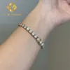 Estilo popular 10k sólido sólido de ouro real gelado jóias hip hop brilhante corte de 4 mm de laboratório de diamante cultivado diamante tênis colar