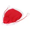 Dog Apparel Pet Christmas Poncho Cloak Hair Ball Flannelette Plush Red White Cute Eye Catching For