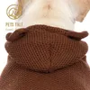 犬のアパレルプレーンカラーペットセーターパーカー秋と冬用のポケット付き暖かい服