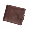 Brand Men Wallets Genuine Leather Curso Short Purse Fi Hasp Wallet for Masculino portomee com suporte para o suporte para cartão 31ab#