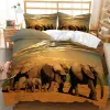 Elephant Duvet Cover Zestaw Afrykańskie zwierzę zwierzęta spersonalizowane projektowanie podwójna pokrywka Rainbow Elephant Poliester Qulit Coulit Count