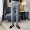 Herenpakken 2024 Autumn Solid Color Hoge Kwaliteit Dressbroek Koreaanse mode Slim Fit Casual Office Formele sociale bruiloftset