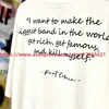 Camisetas masculinas Kurt Cobain Signature Print Pattern camise