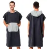 Microfiber Hooded Beach Changing Robe Handduk Poncho Snabbt torrt ljus Terry Tyg Bad Robe For Wetsuit Pool Surfing Gym Spa