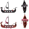 MOC Medieval Military Wars Trireme Battleship Viking Longship Blocks establece figuras de sodiers Toy de velero para niños