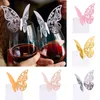 20pcs Butterfly Wine Glass Nome do lugar Cartão de festas de borboleta Marca Marca Aniversário De casamento Decorações de festas de festa presentes de festa