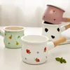 500 ml mini -email Koffie melkpot met houten handvat paneelpan kookgerei voor baby ontbijt havermout kookkachel inductie