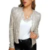 Designer women's clothing 2024 New Womens Fashion Stand up Collar Colored Sequin Coat Short Casual Versatile Small Coat jackets for women leather jacket women JHKV