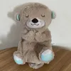 Plush Dolls 2024 Nya Schlummerotter Sleep Plush Toys för nyfödda Little Lamb Plush Gift Breathing Schlummer Otter Musik Betyg Gift Toys J240410