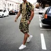 Contuillés masculins D Les ensembles de survêtement de cou rond décontracté imprimées Summer T-shirts Shorts 2 pièces costumes de mode Vêtements de rue de luxe