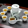 Stripes de marbre de haute qualité Set Set Stone Gringing Semi-Automatic Ta Set Chinese Pot Coffee Coffee tasses Gaiwan et tasses à thé