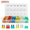 Fuses for Car Set Mini Auto Fuses Box Assortment Kit 5A 10A 15A 20A 25A 30A Amp Micro Fuse for Motorcycle Truck 200pcs/lots