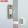 Naierdi 5 conjuntos armários de ímã pegam porta escondida captura prateada invisível bronze dourado bronze sliding armet hardware do armário de trava