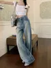 Jeans femminile 24 High Street Blu Strada dritta gamba larga pantalone in denim coreano y2k anni 2000